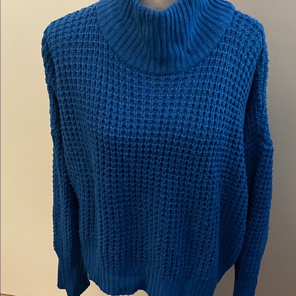 Topshop Cobalt Blue Cowl Neck Sweater